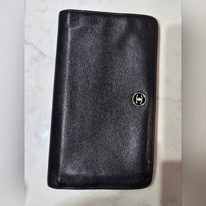 CHANEL Black Leather Wallet with Iconic Logo